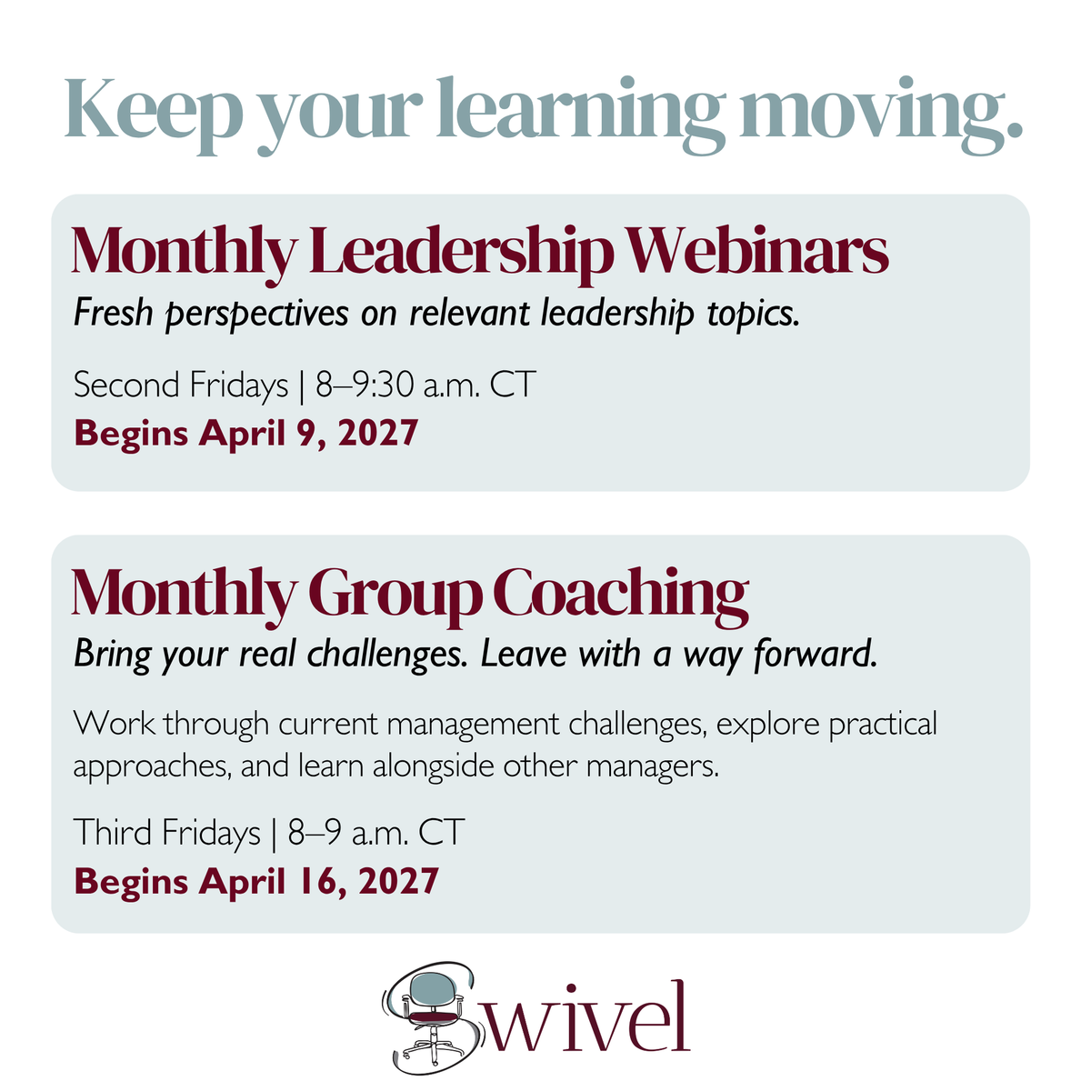 Swivel Series | March 2027